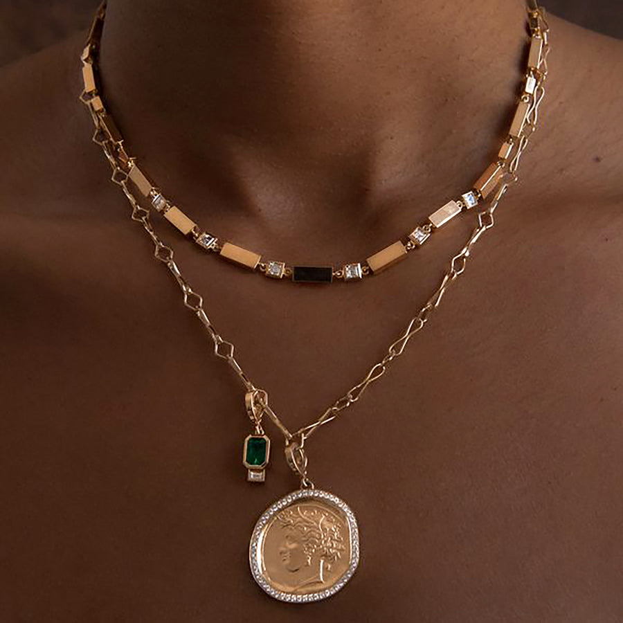 Āzlee Goddess Diamond Coin Charm - Large - Charms & Pendants - Broken English Jewelry