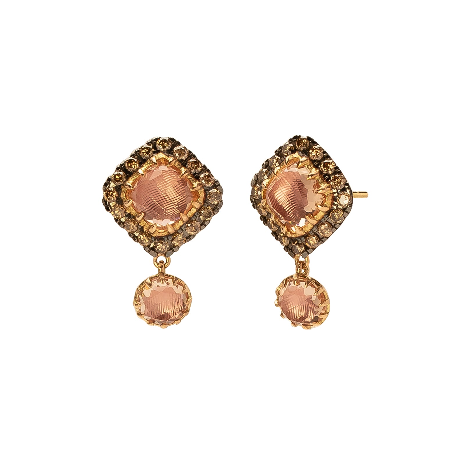 Larkspur & Hawk Caprice Cushion Pave Drop Earrings - Ballet - Earrings - Broken English Jewelry