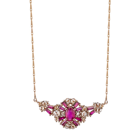 Ruby Isabel Vintage Pendant Necklace - Rose Gold - Main Img
