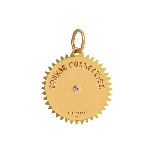 Petite Cream Internal Compass Medallion