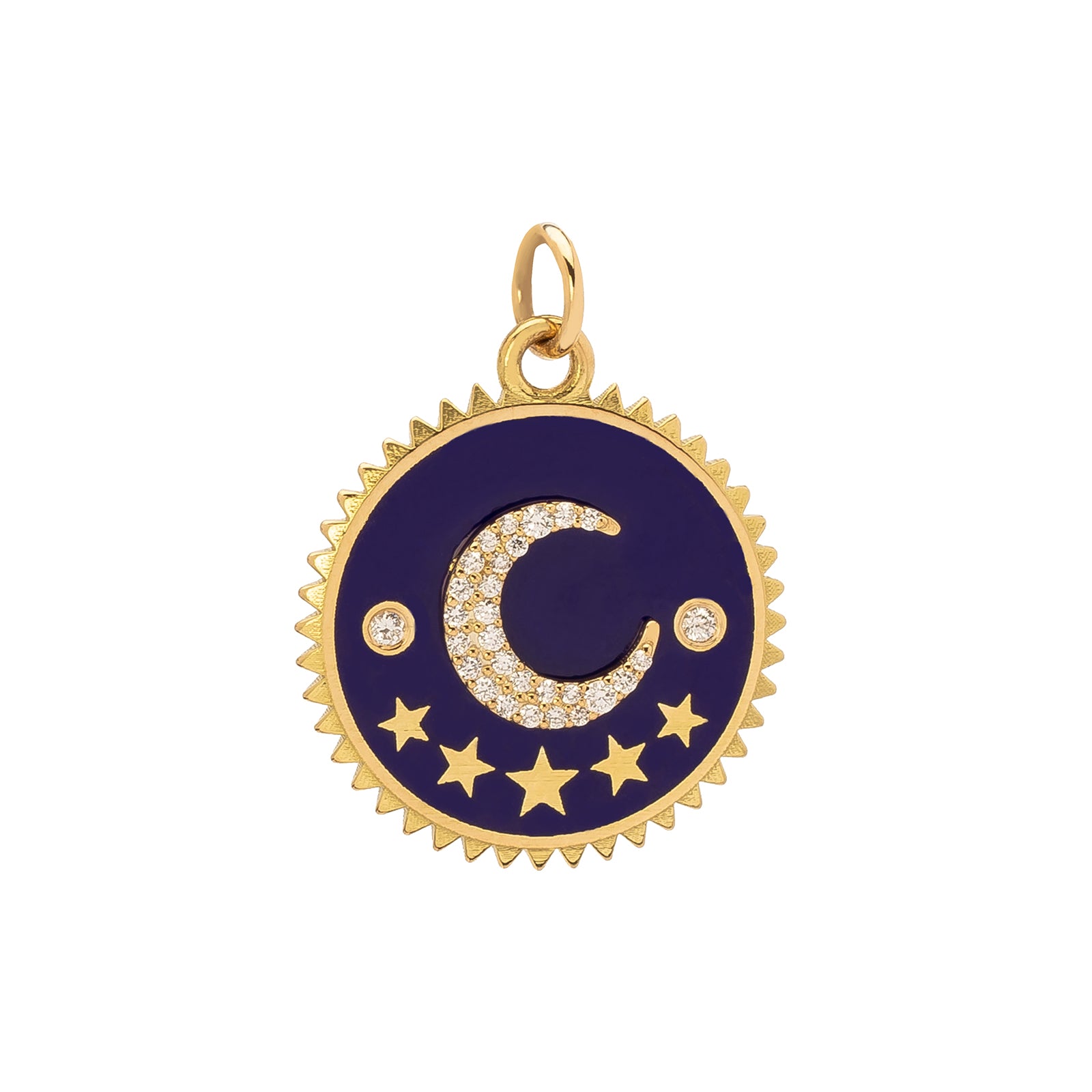 Foundrae Crescent Blue Medallion - 20mm - Broken English Jewelry