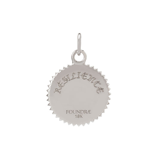 Petite Resilience Medallion - White Gold