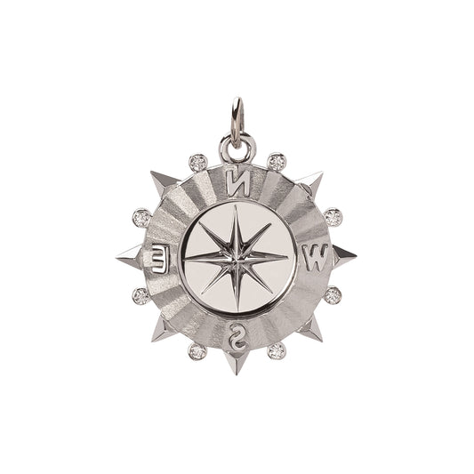 Medium Internal Compass Medallion - White Gold - Main Img