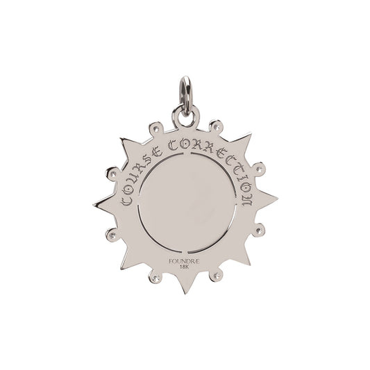 Medium Internal Compass Medallion - White Gold