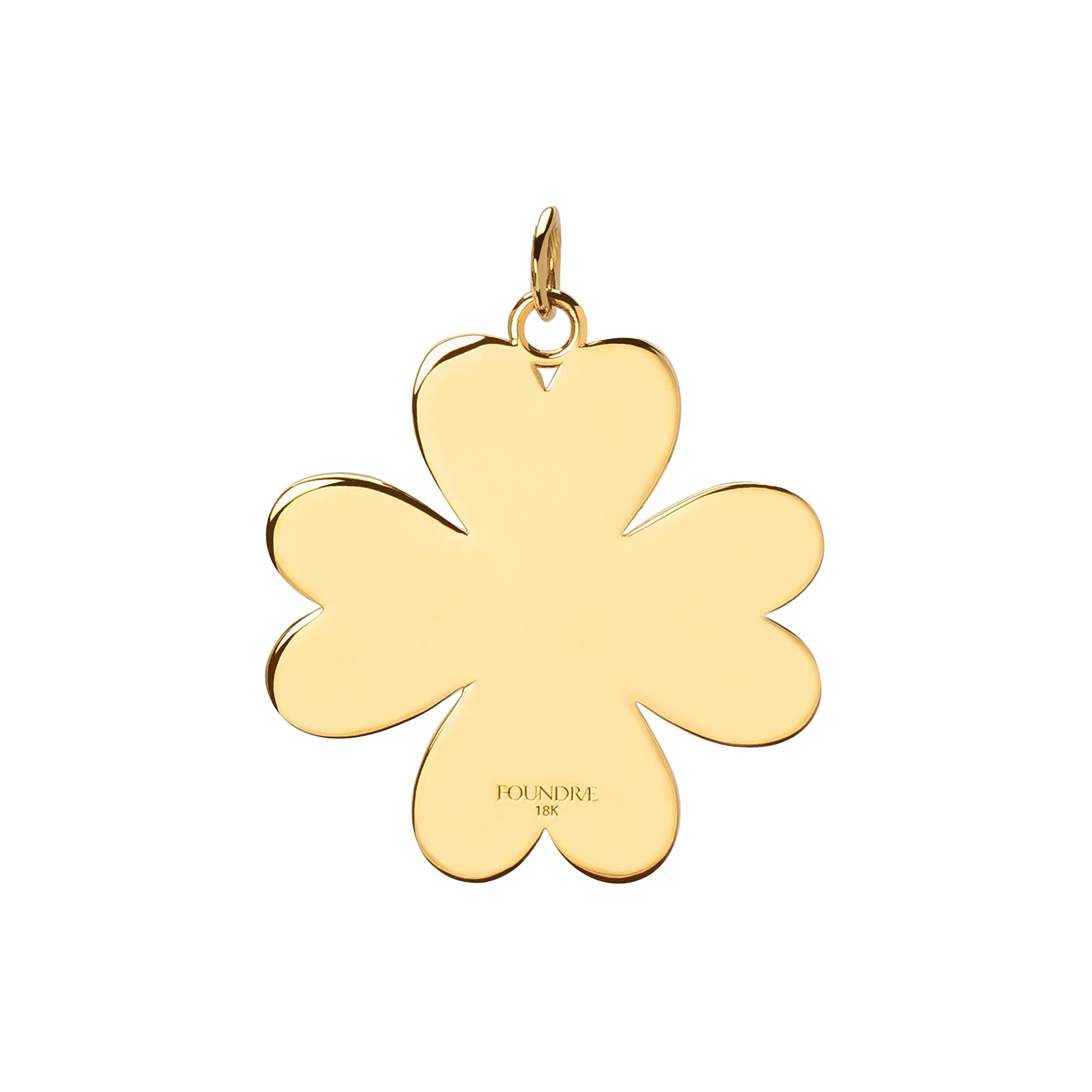 18K Yellow Gold Four Heart Clover Mini Medallion with Diamond