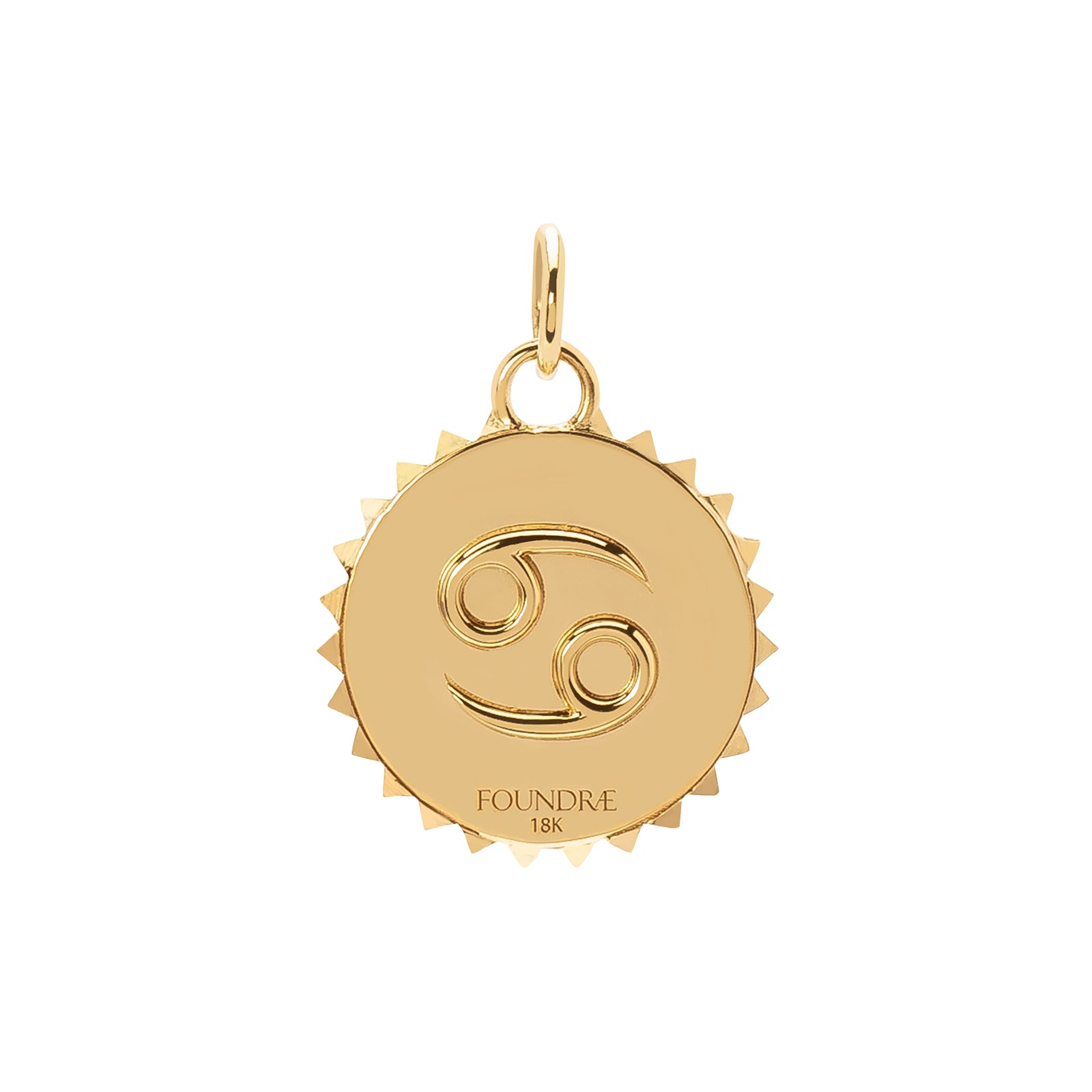 Foundrae Baby Zodiac Medallion - Cancer - Broken English Jewelry