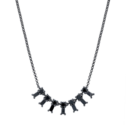 XS Black Diamond Dangle Necklace - Main Img