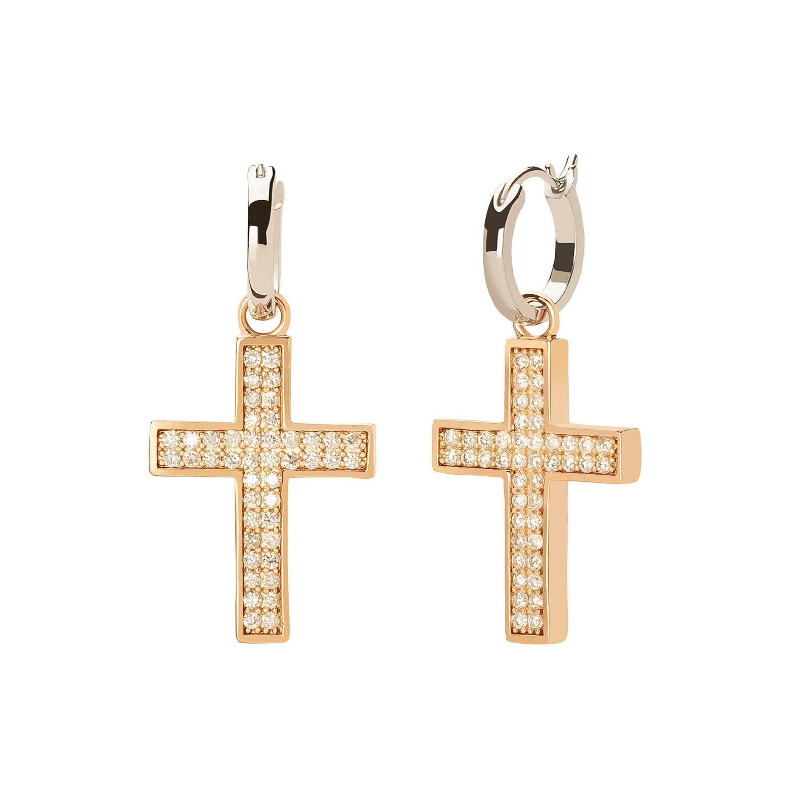 Prasi Corcovado Diamond Earclip - Rose &amp; White Gold - Earrings 