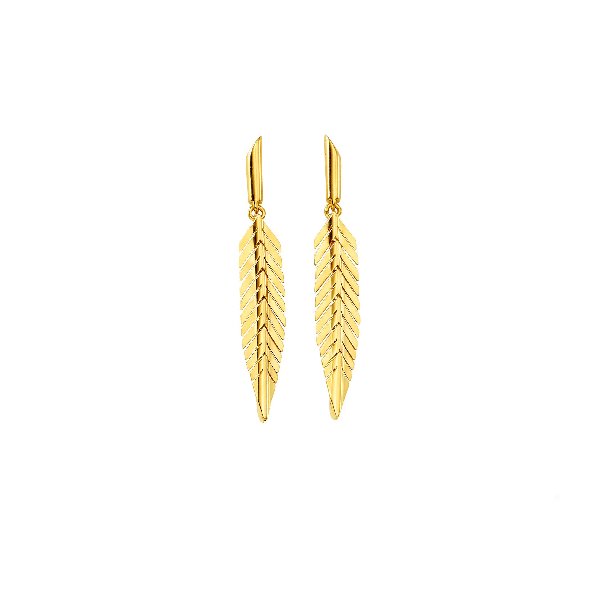 Cadar Small Feather Earrings - Broken English Jewelry