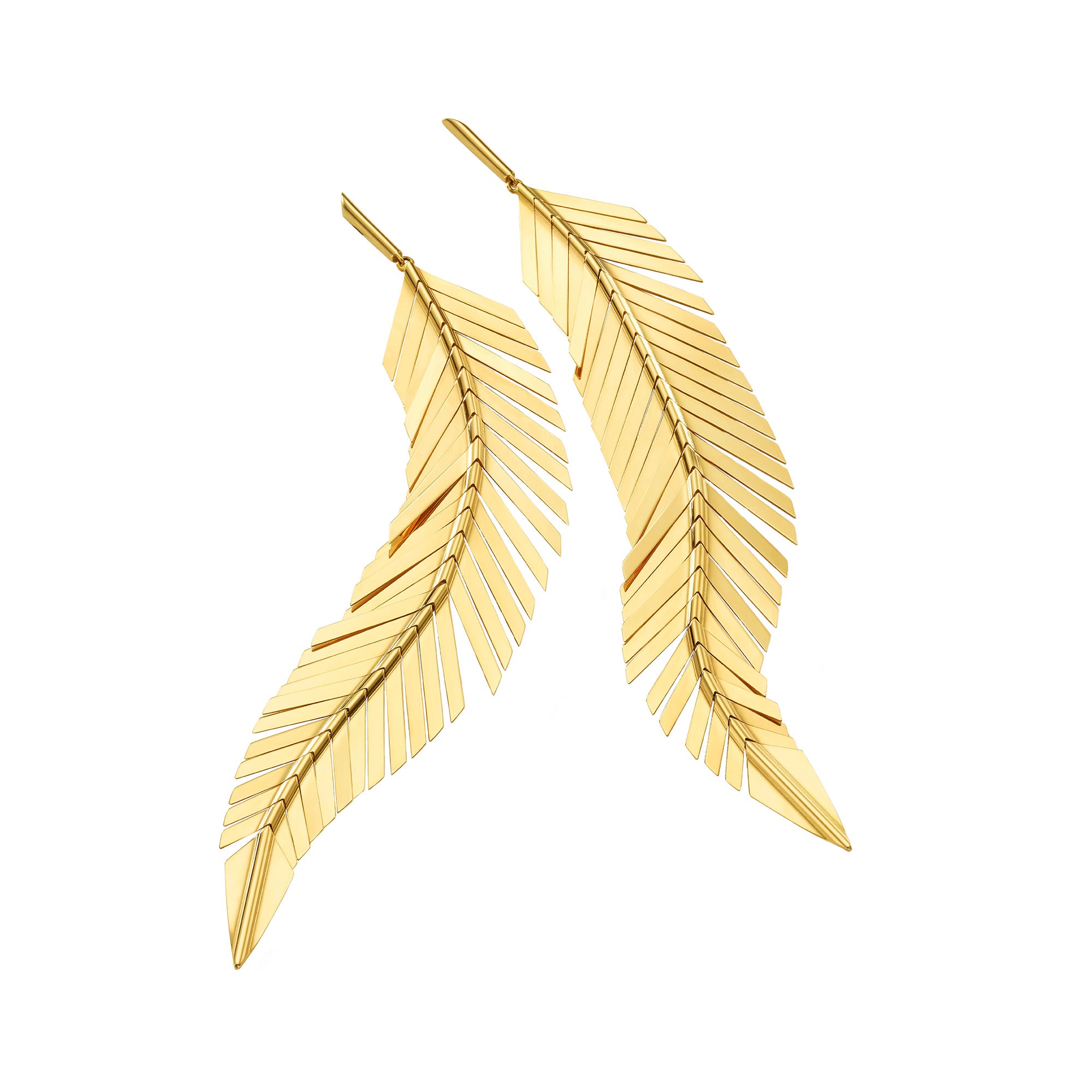 Cadar Large Feather Earrings - Broken English Jewelry