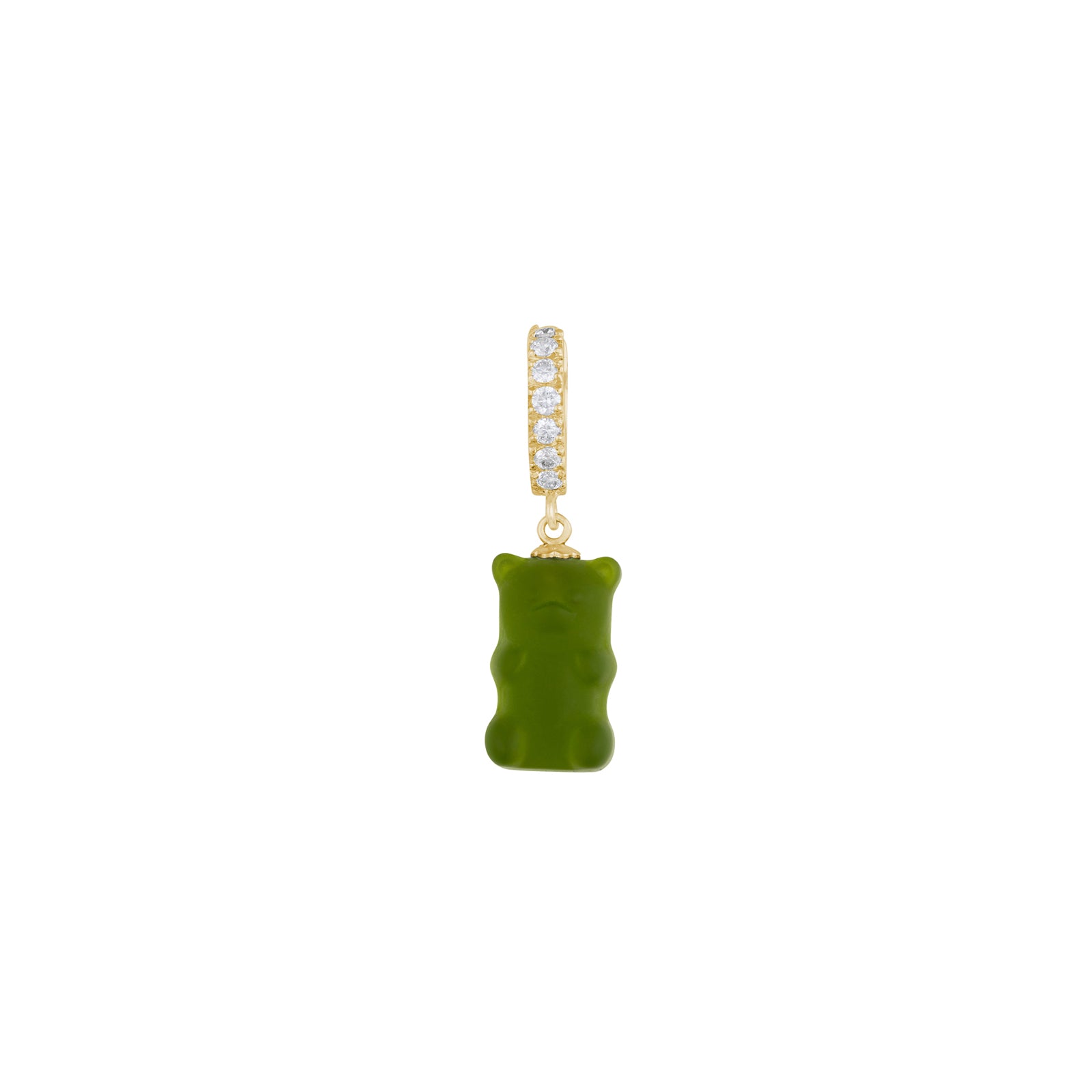 DARKAI Gemmy Bear Earring - Kiwi & Yellow Gold - Earrings - Broken English Jewelry