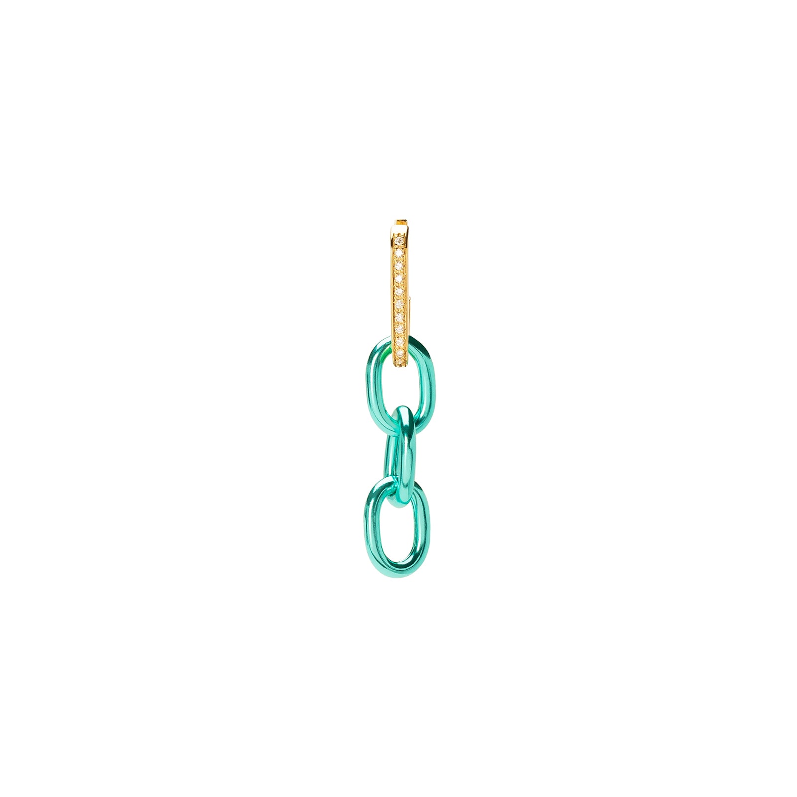 DARKAI Triple Link Earring - Sky & Yellow Gold - Earrings - Broken English Jewelry