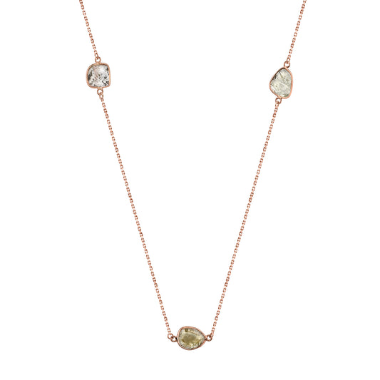 Slice Diamond Triple Necklace - Rose Gold - Main Img