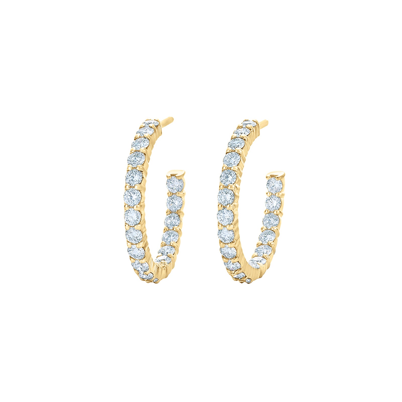 Kwiat Diamond Hoops - Yellow Gold - Broken English Jewelry