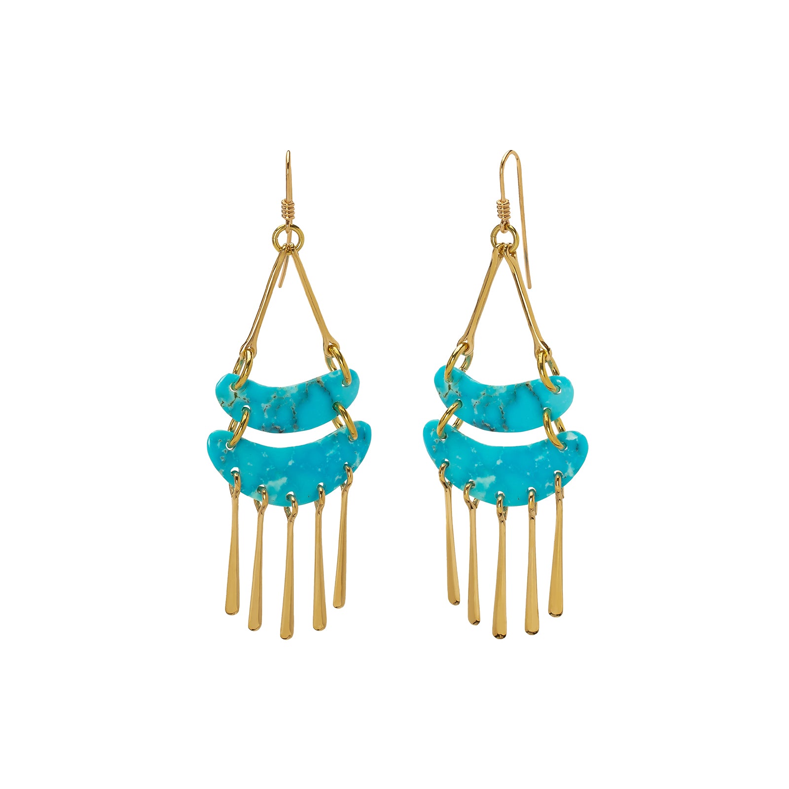 Lisa Eisner Jewelry Fountain Earrings front and side view