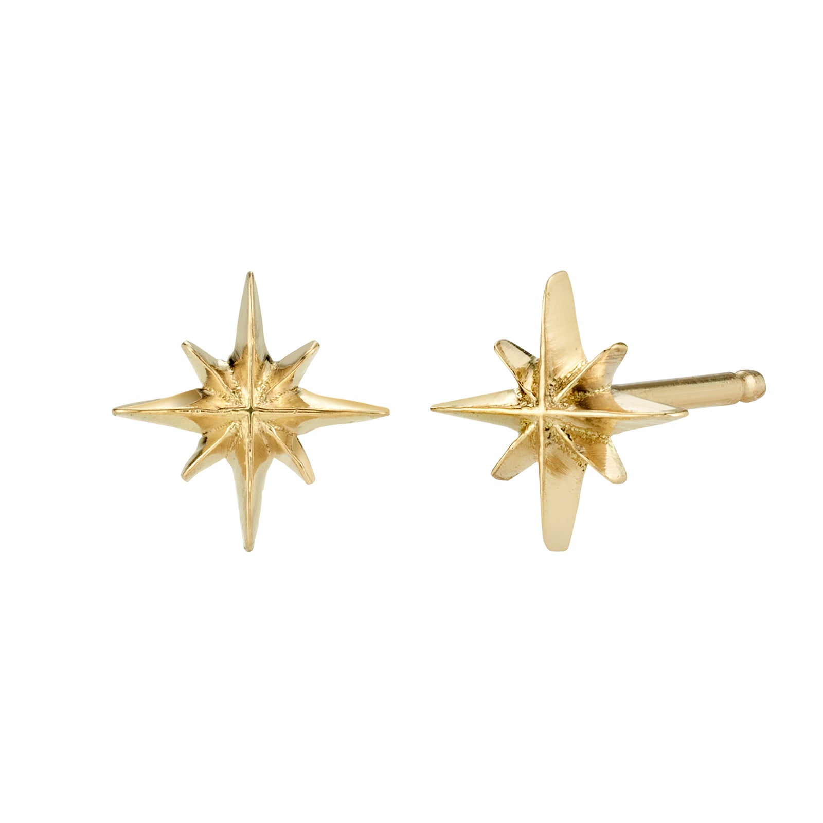 Lizzie Mandler Starburst Stud - Yellow Gold - Broken English Jewelry