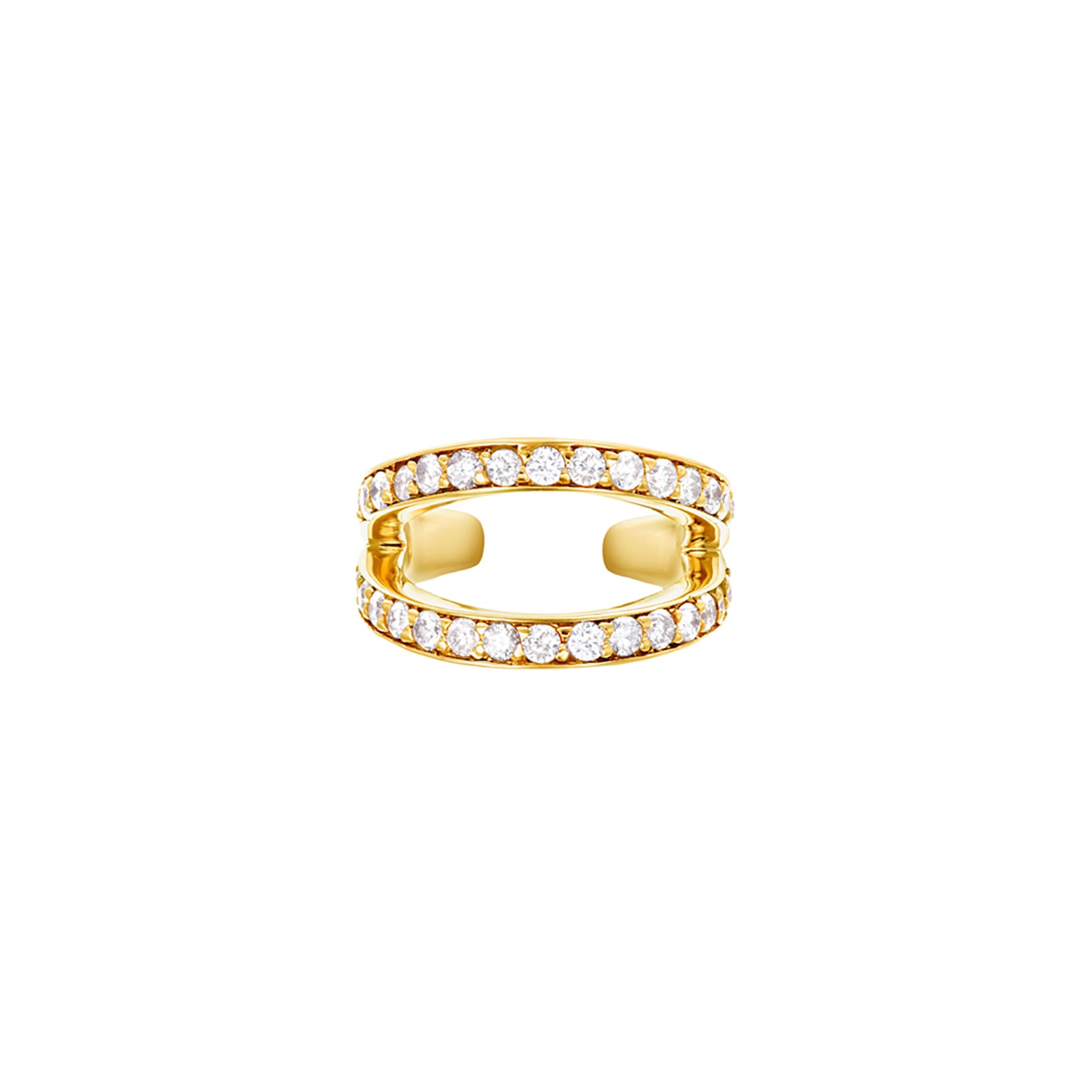 Carbon & Hyde Split Earcuff - Yellow Gold - Broken English Jewelry