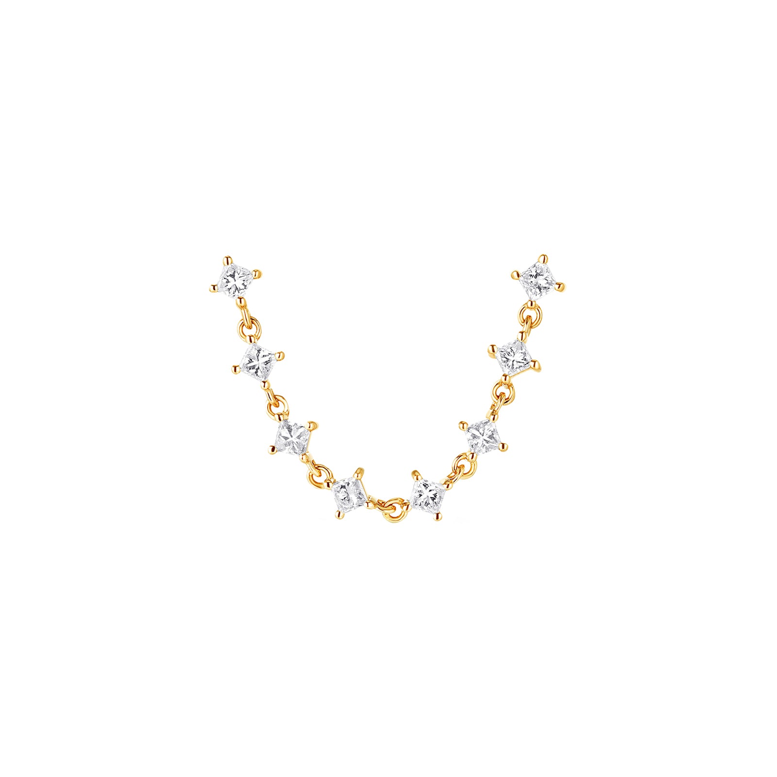 Carbon & Hyde Princess Double Ear Chain - Yellow Gold - Broken English Jewelry
