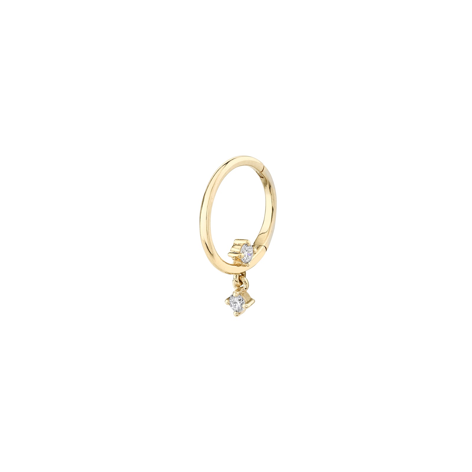 Lizzie Mandler Seamless Star Drop Huggie - Diamond - Earrings - Broken English Jewelry