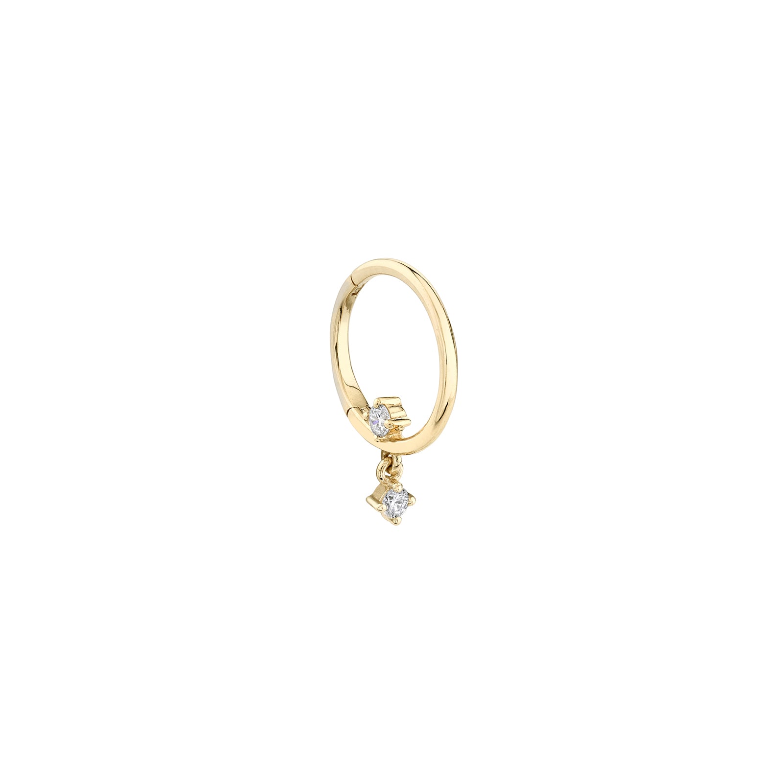 Lizzie Mandler Seamless Star Drop Huggie - Diamond - Earrings - Broken English Jewelry