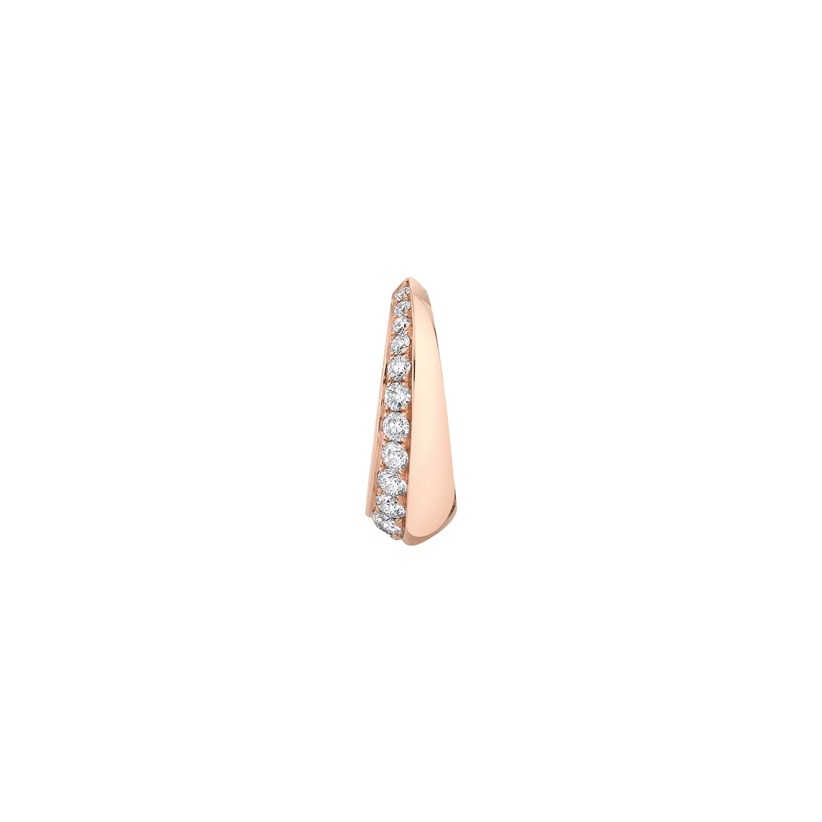 Lizzie Mandler Large Crescent Diamond Hoop - Rose Gold - Earrings - Broken English Jewelry