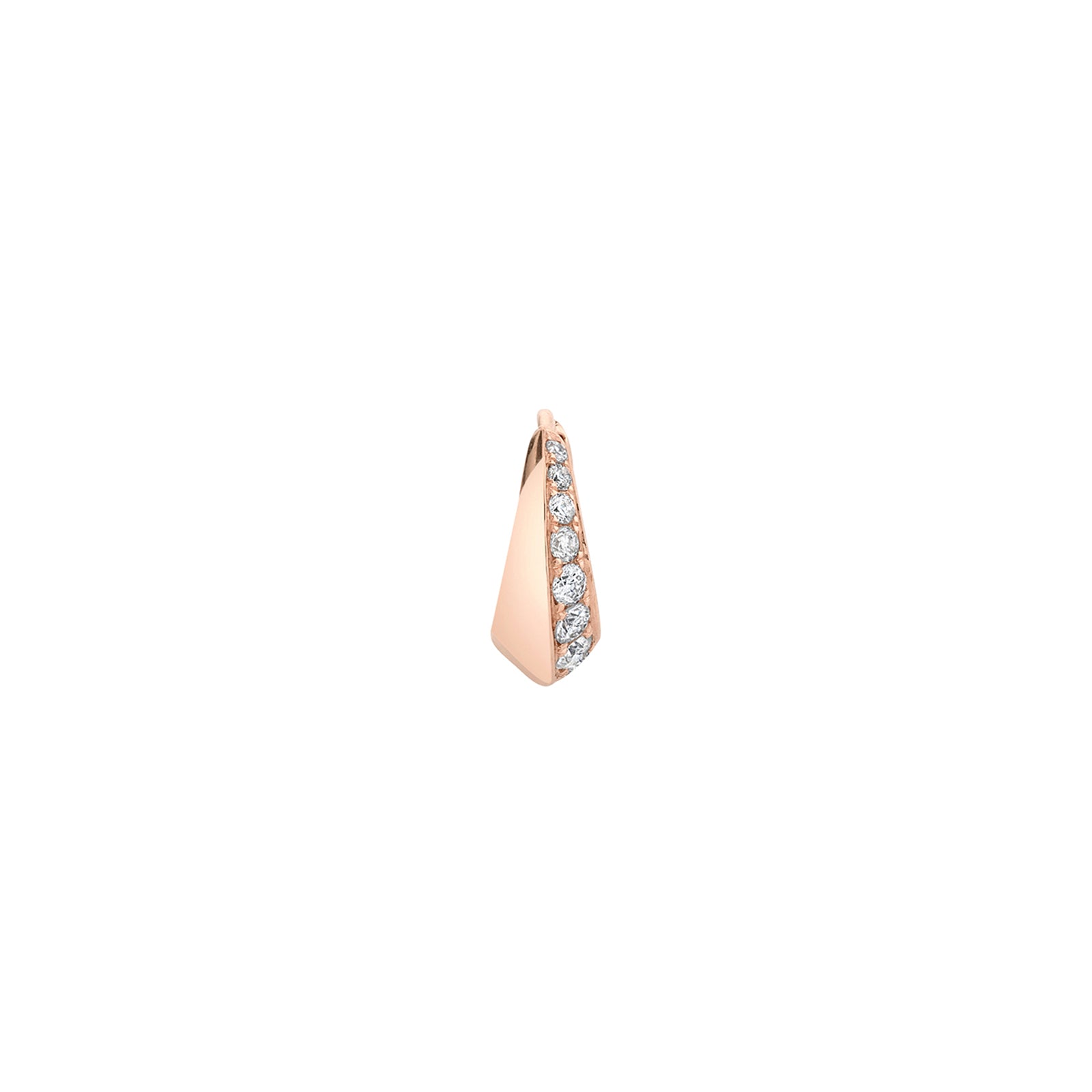 Lizzie Mandler Small Crescent Diamond Hoop - Rose Gold - Earrings - Broken English Jewelry