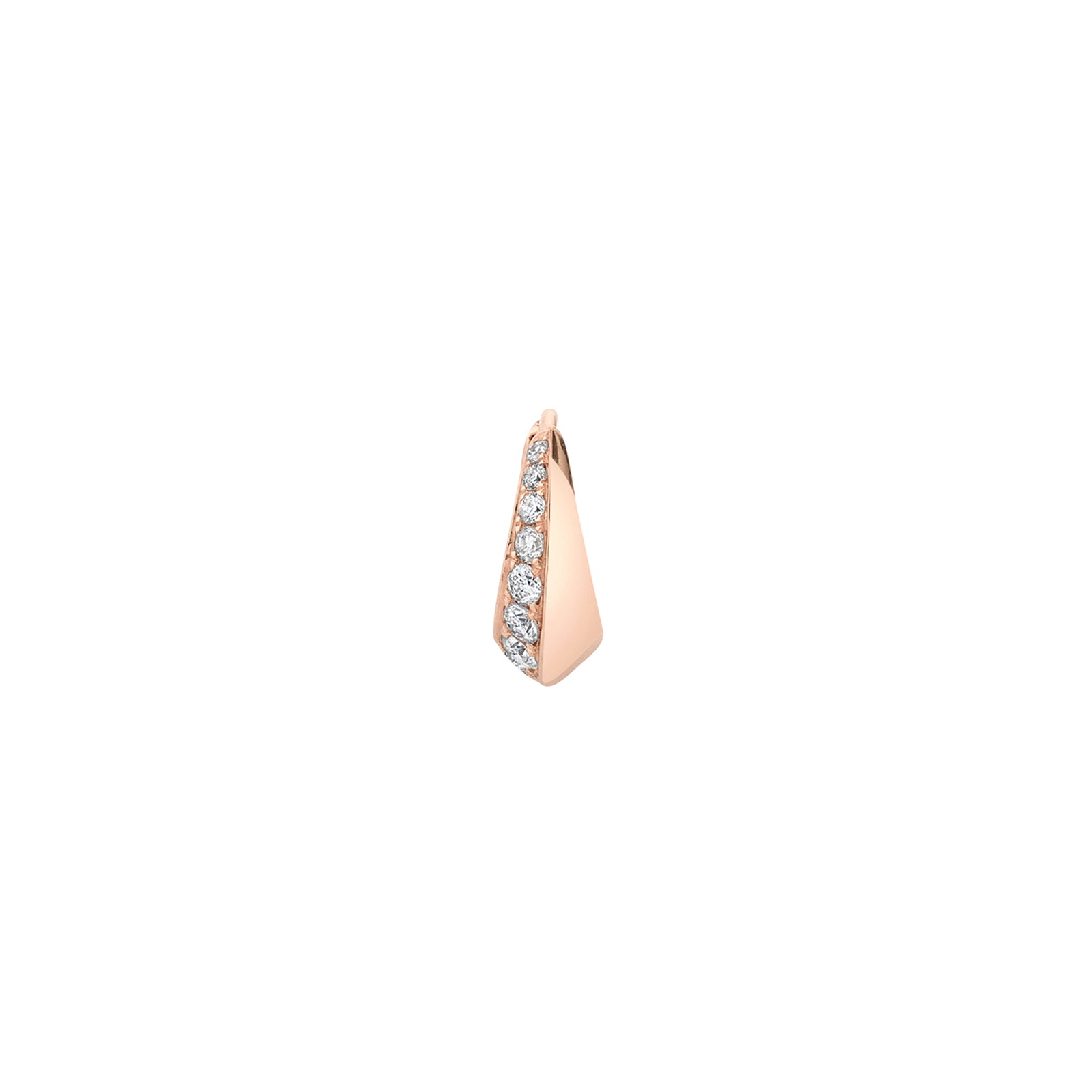 Lizzie Mandler Small Crescent Diamond Hoop - Rose Gold - Earrings - Broken English Jewelry