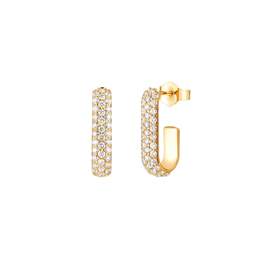 Carbon & Hyde XL Diamond Pin Hoops - Yellow Gold - Earrings - Broken English Jewelry
