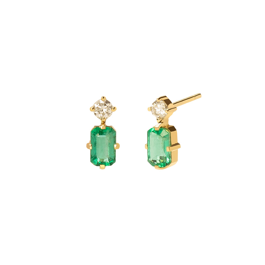 YI Collection Deco Earrings - Emerald & Diamond - Earrings - Broken English Jewelry