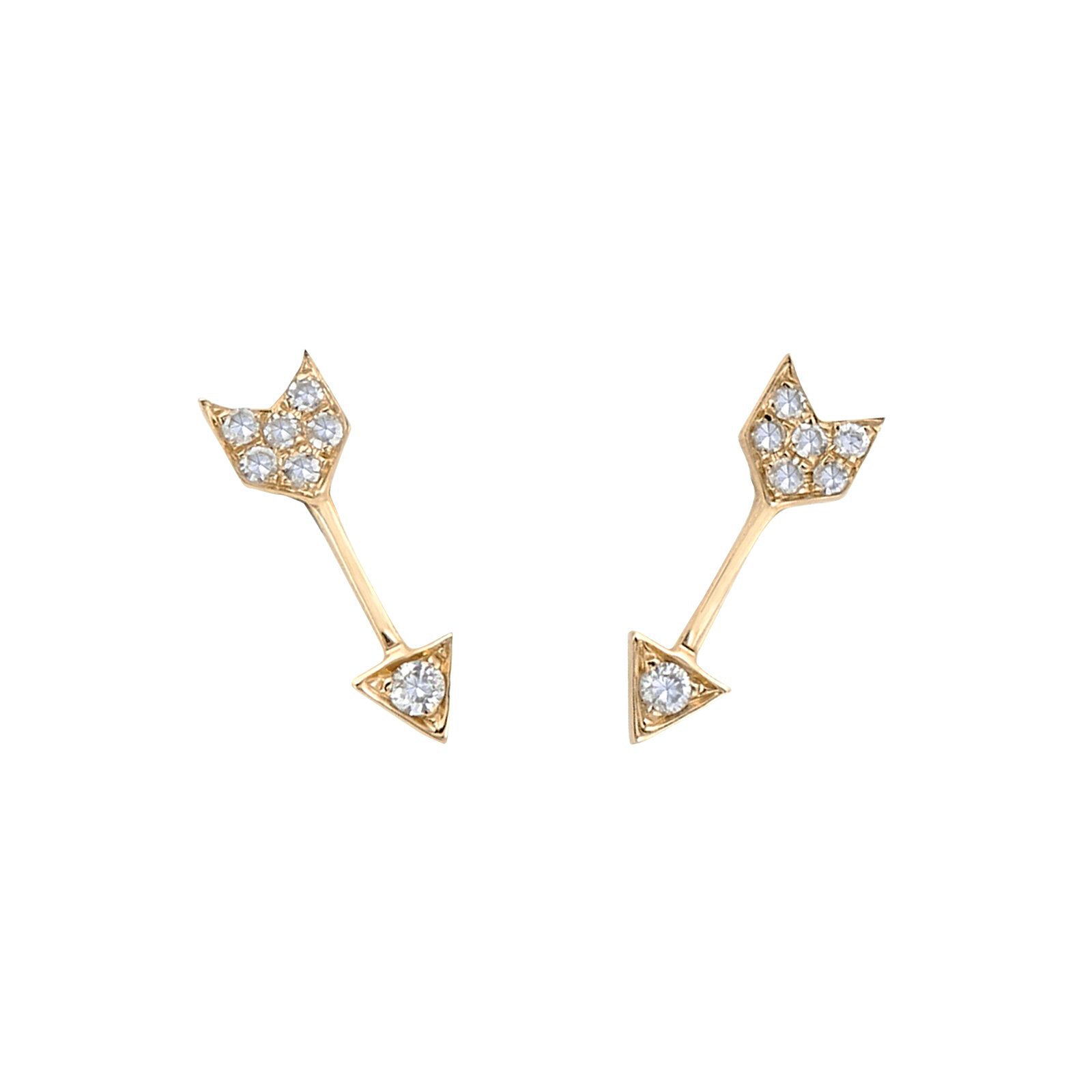 EF Collection Mini Arrow Studs - Yellow Gold - Earrings - Broken English  Jewelry – Broken English Jewelry