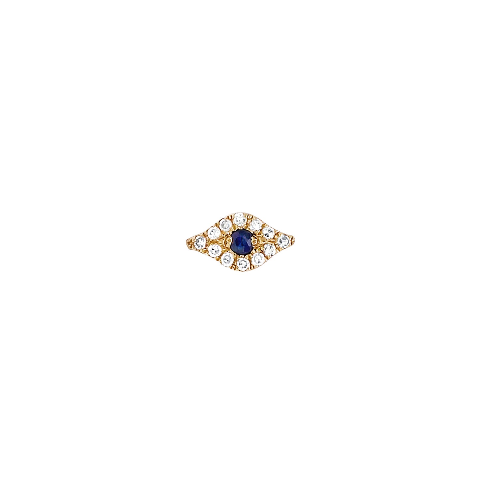 EF Collection Diamond Evil Eye Stud - Sapphire - Broken English Jewelry