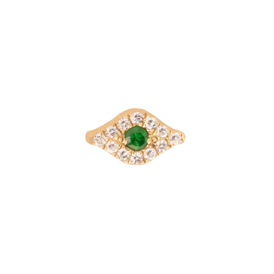 EF Collection Diamond Evil Eye Stud - Tsavorite - Broken English Jewelry