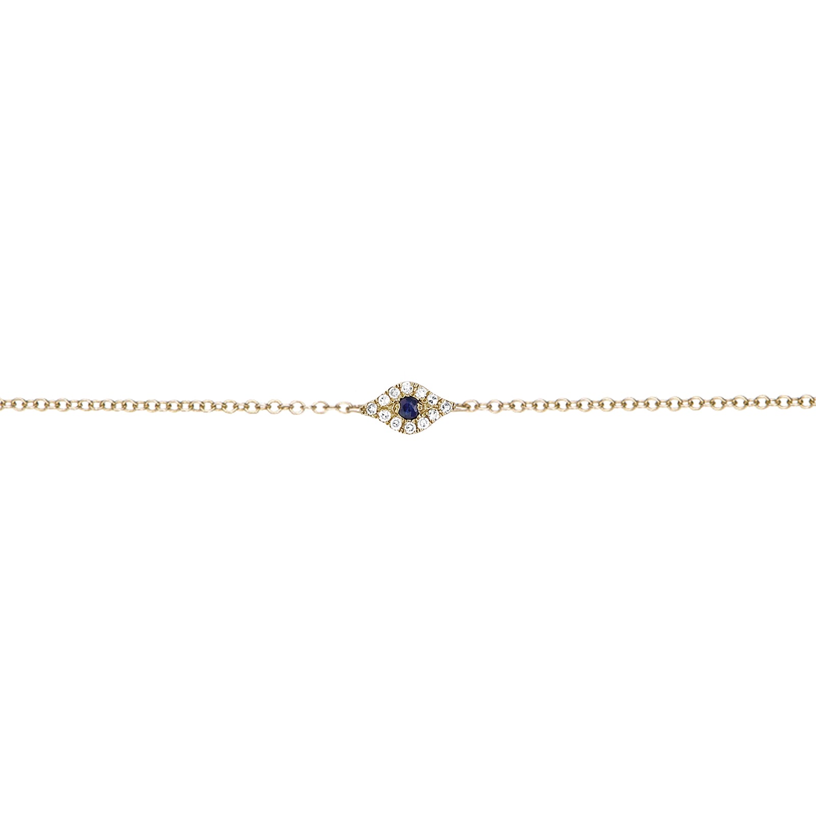 EF Collection Evil Eye Sapphire Bracelet - Yellow Gold - Bracelets - Broken English Jewelry