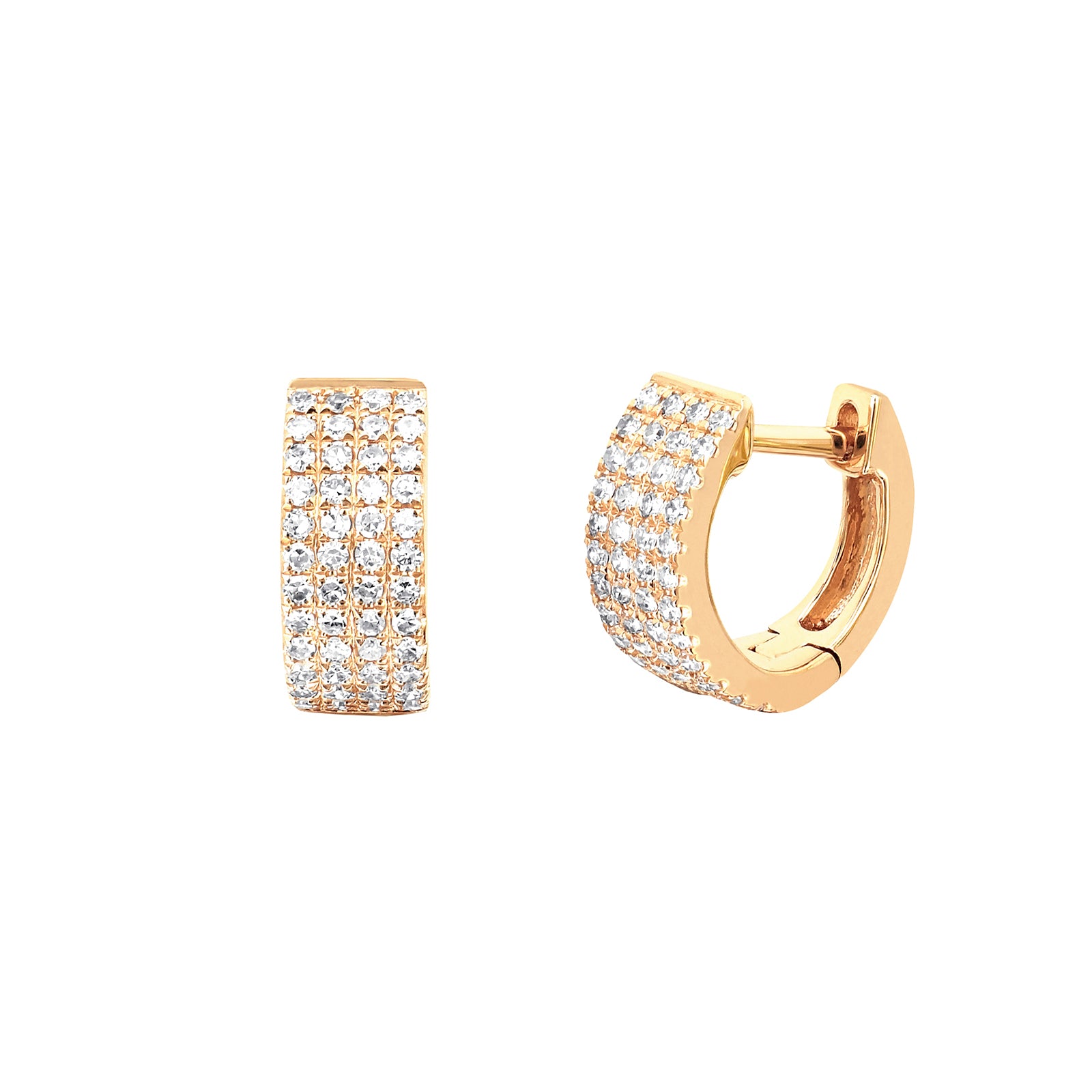 EF Collection Jumbo Diamond Huggies - Yellow Gold - Broken English Jewelry