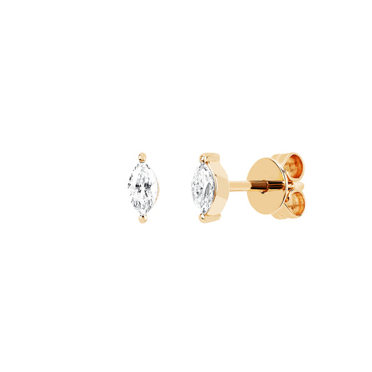 Marquise Diamond Studs - Yellow Gold - Main Img