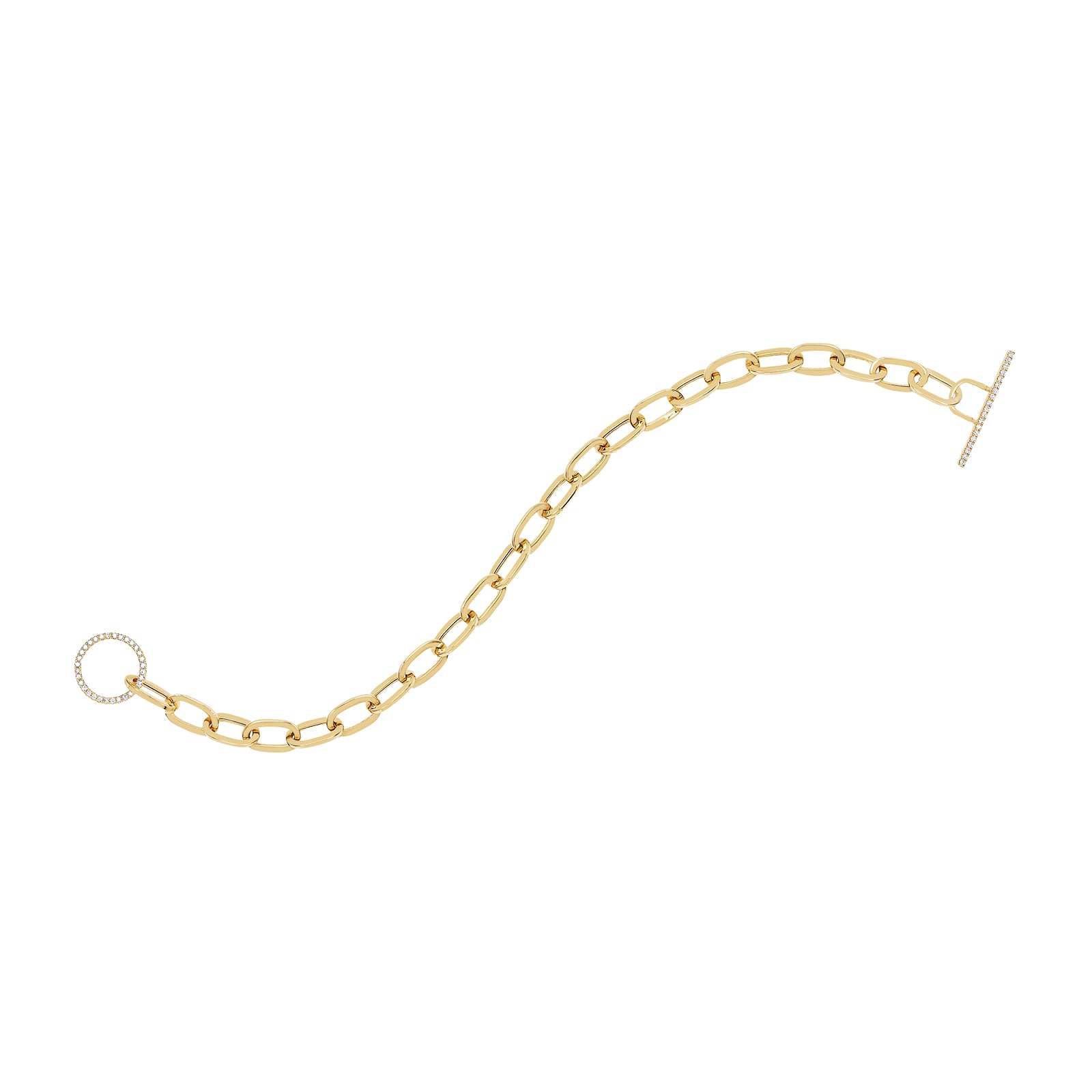 EF Collection Jumbo Diamond Toggle Bracelet - Yellow Gold - Broken English Jewelry