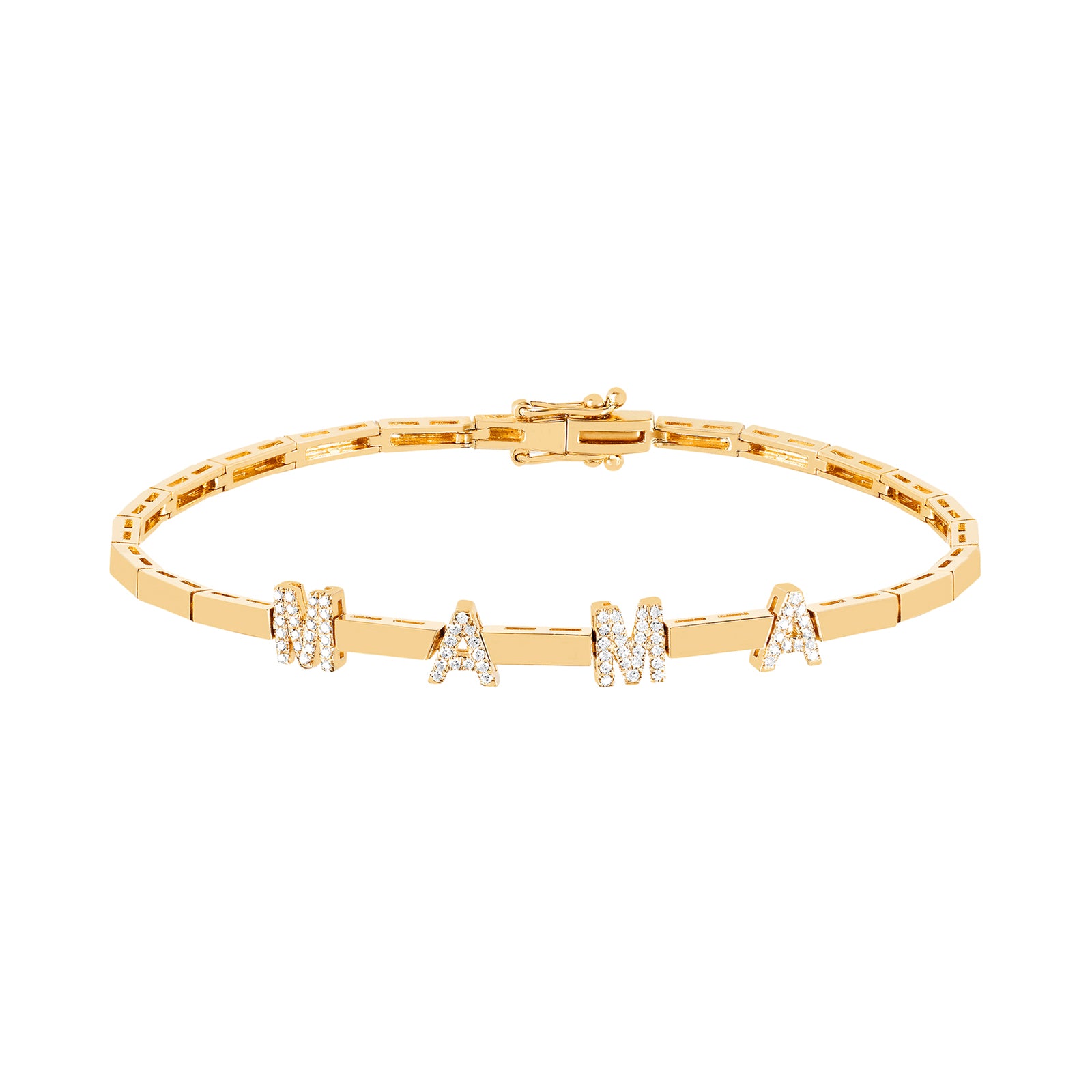 14K White Gold Letter Name Bracelet Women's | David Von by David Von