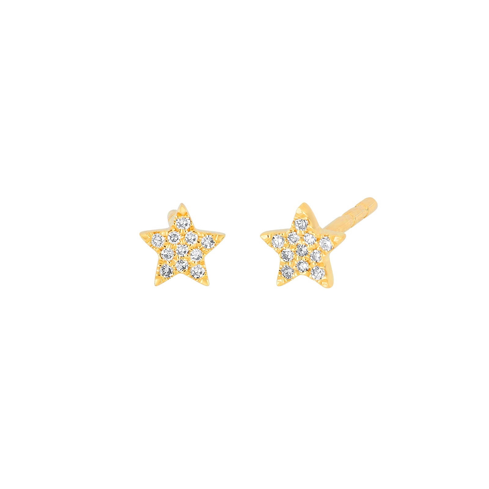 EF Collection 14K Gold and Diamond Stackable Star Ring