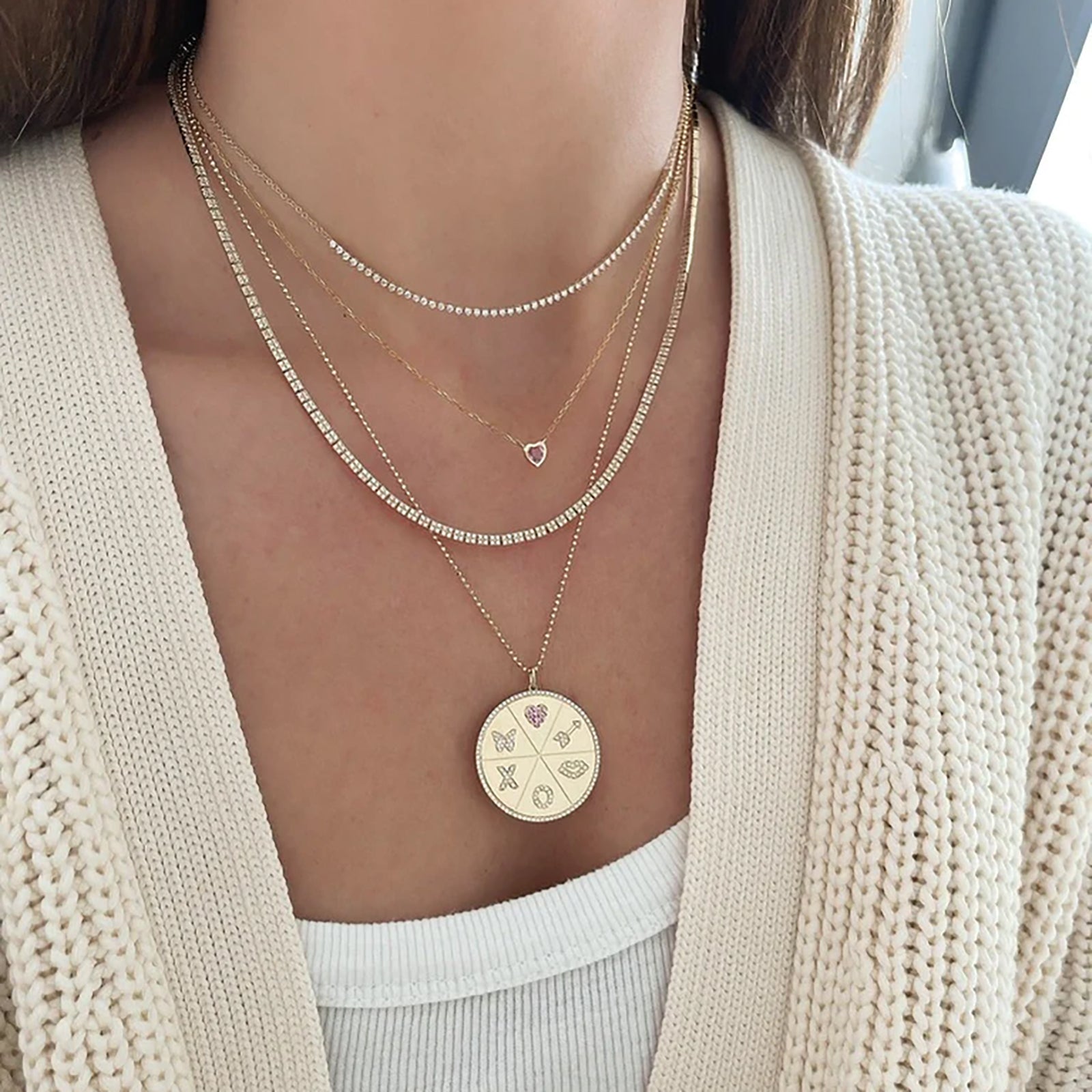 EF Collection Margo Diamond Necklace - Yellow Gold - Necklaces - Broken English Jewelry