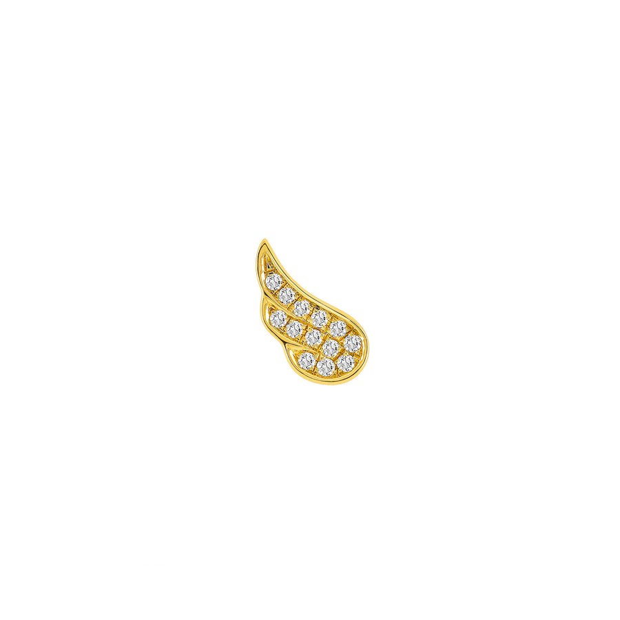 EF Collection Baby Angel Wing Stud Earring - Yellow Gold - Earrings - Broken English Jewelry
