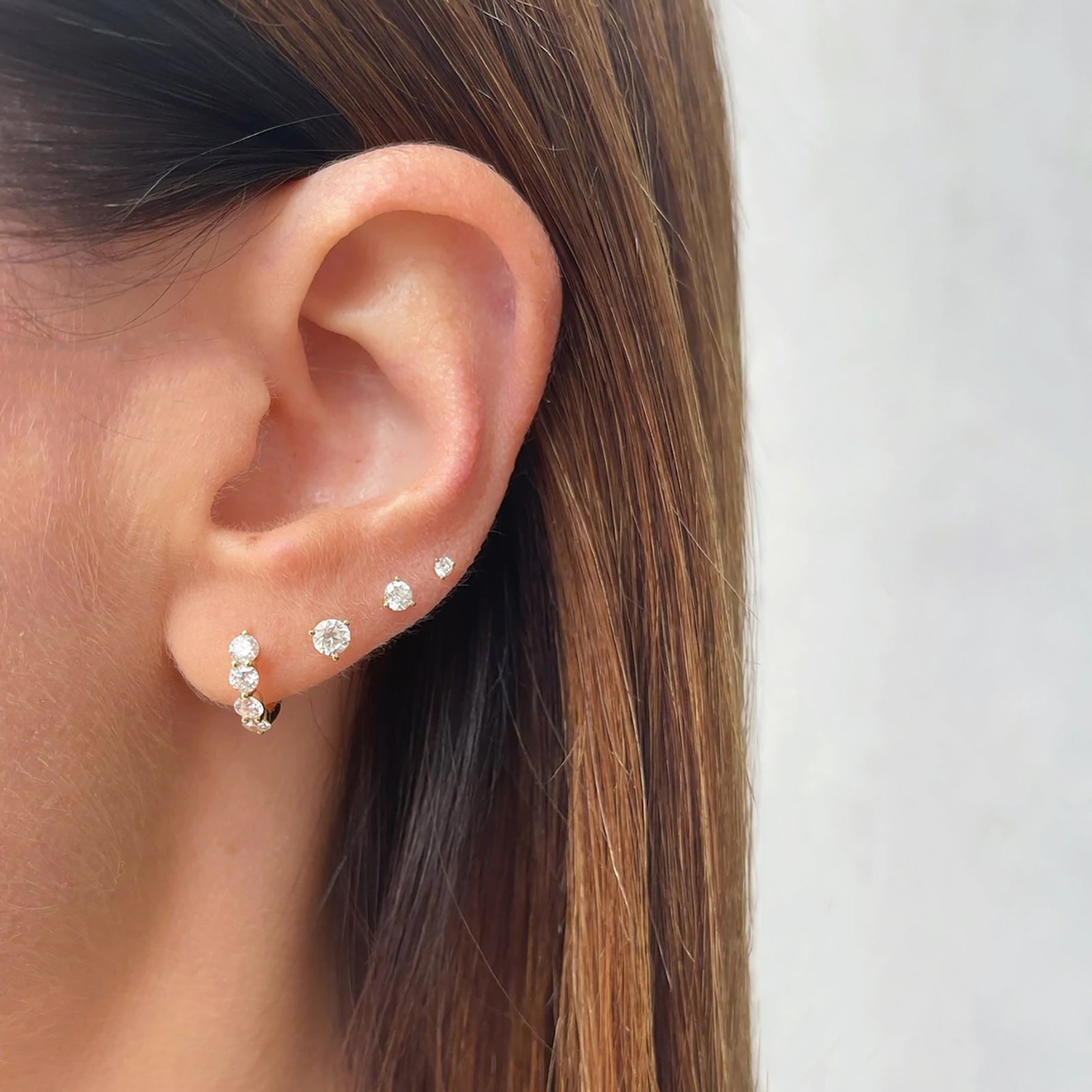 EF Collection Baby Solitaire Diamond Stud - Yellow Gold - Earrings - Broken English Jewelry