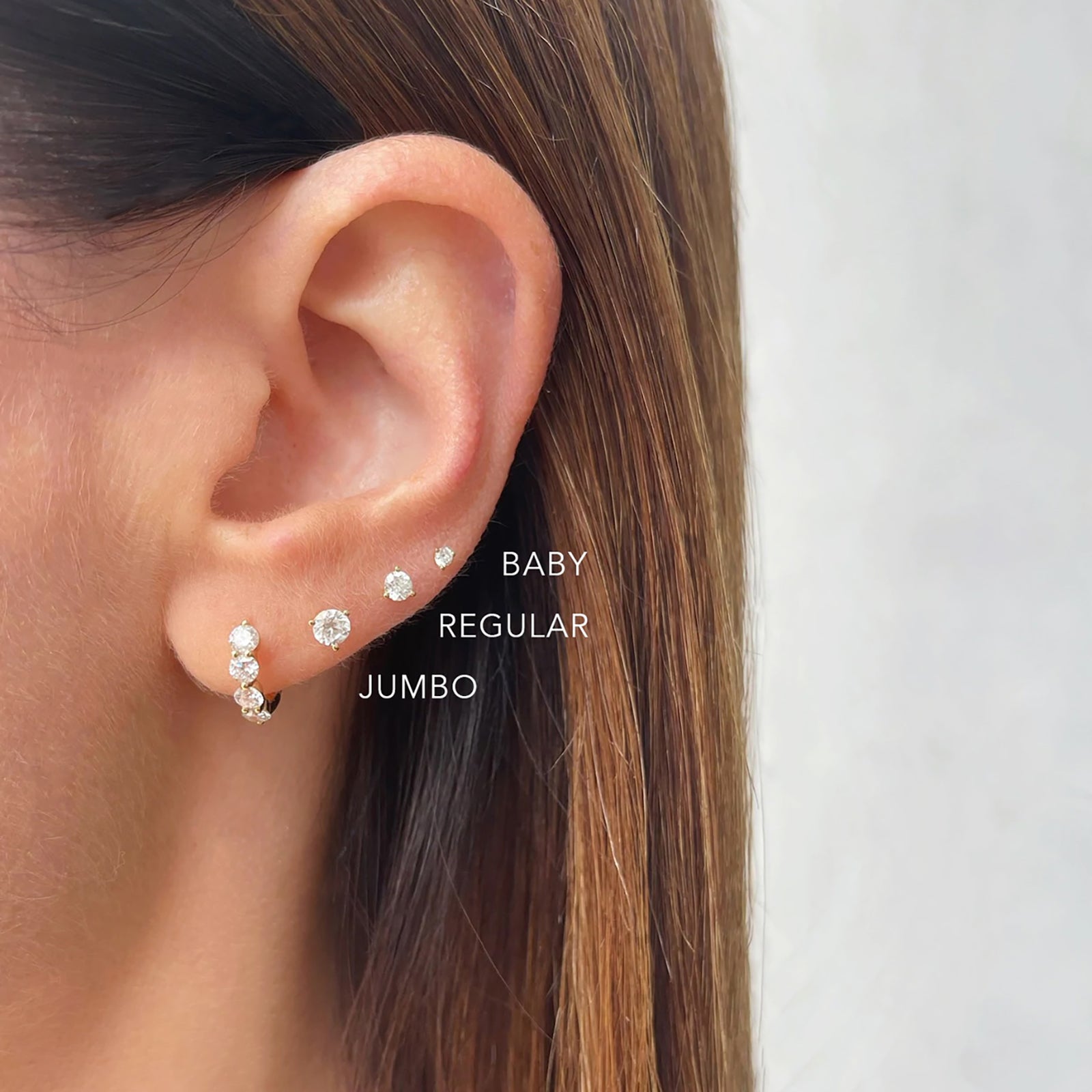 EF Collection Baby Solitaire Diamond Stud - Yellow Gold - Earrings - Broken English Jewelry