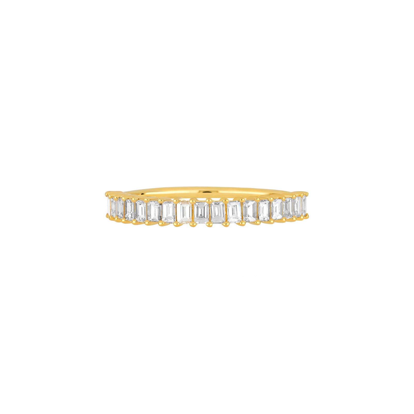 EF Collection Prong Set Baguette Diamond Ring - Yellow Gold - Rings - Broken English Jewelry