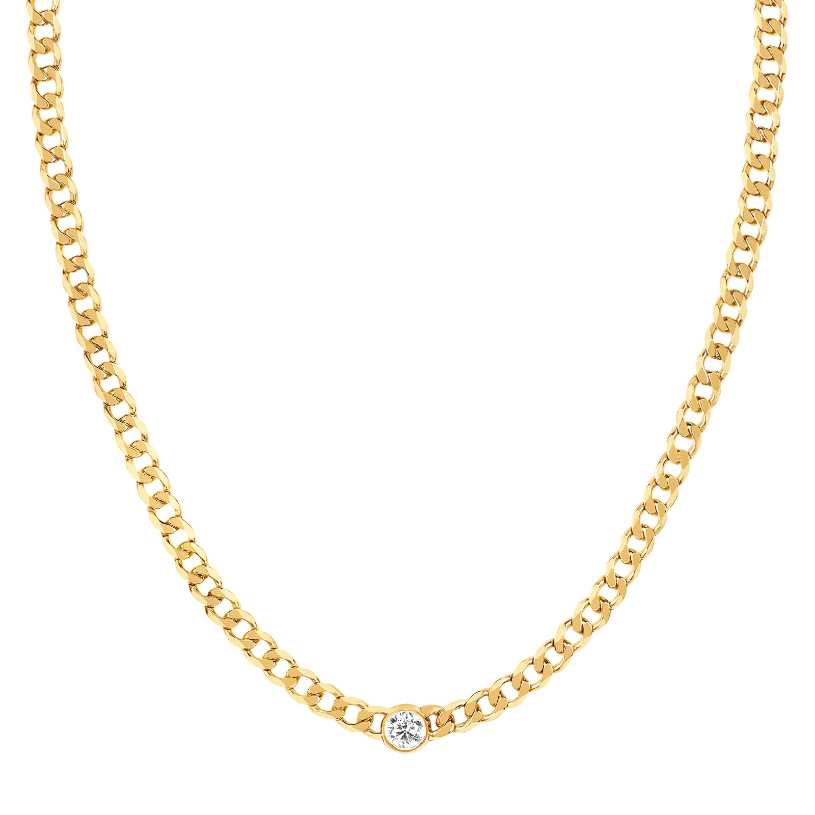 EF Collection Sari Diamond Necklace - Yellow Gold - Necklaces - Broken English Jewelry