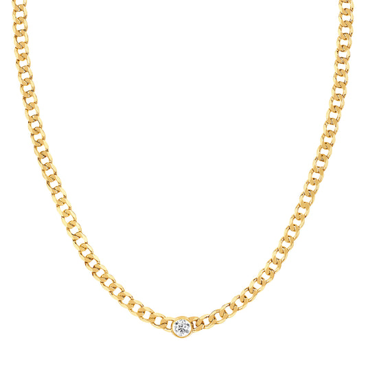 Sari Diamond Necklace - Yellow Gold - Main Img
