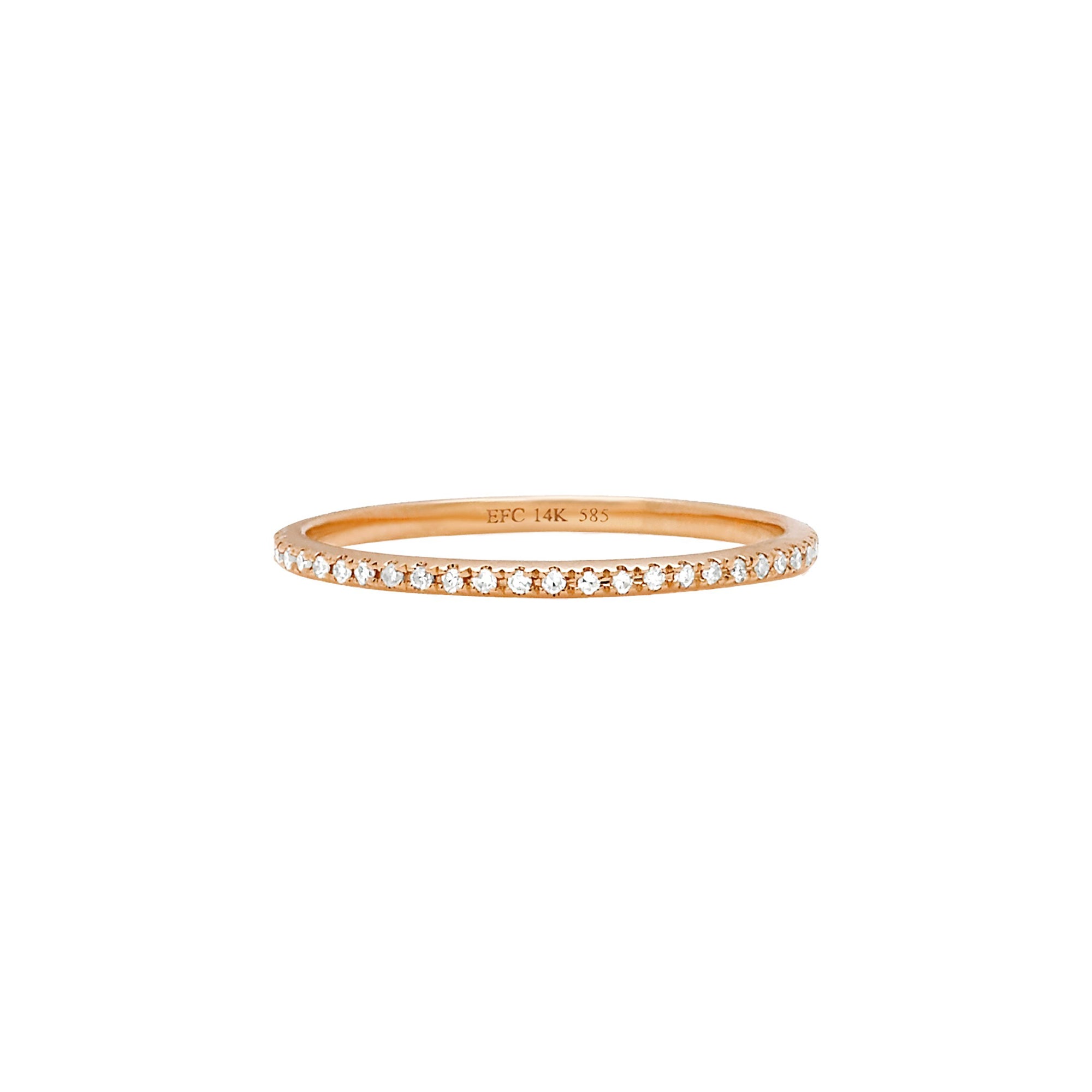EF Collection Eternity Diamond Band - Rose Gold - Rings - Broken English Jewelry