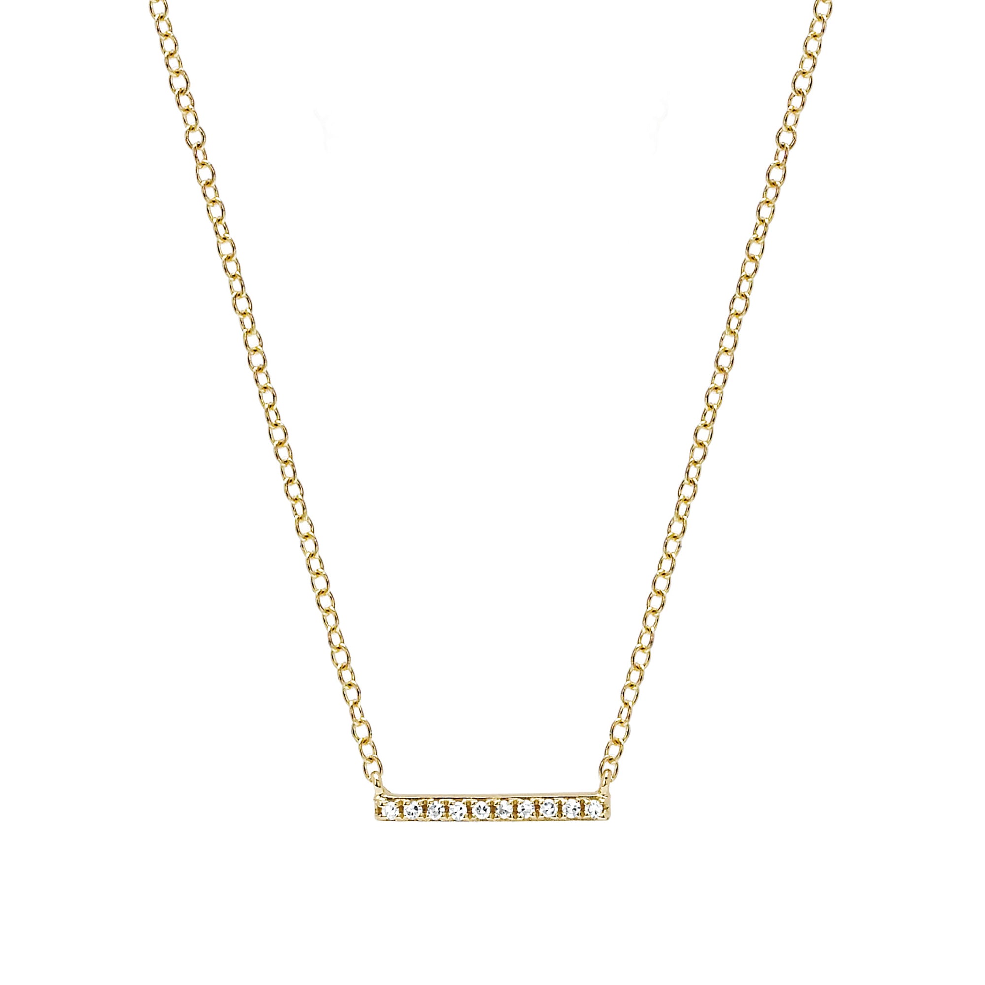 EF Collection Mini Diamond Bar Necklace - Broken English Jewelry