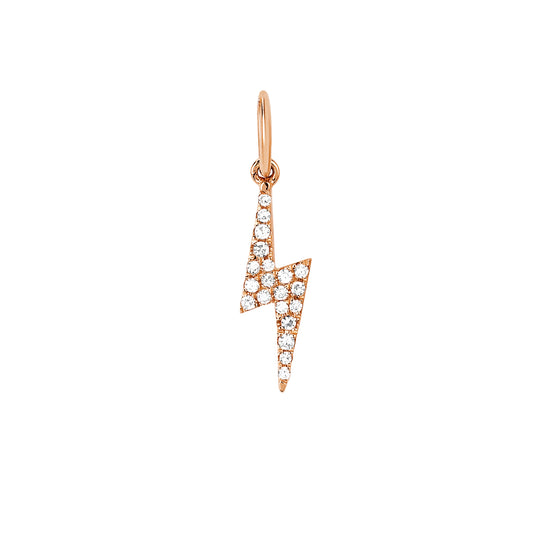 Lightning Bolt Diamond Pendant - Rose Gold - Main Img