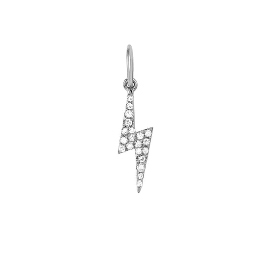 Lightning Bolt Diamond Pendant - White Gold - Main Img