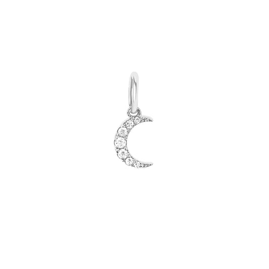 Moon Diamond Pendant - White Gold - Main Img
